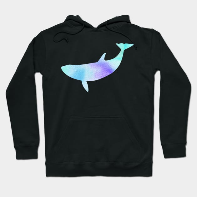 Blue purple whale silhouette Hoodie by DreamLoudArt